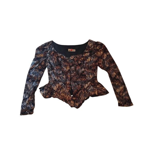 Vintage Kleider Zum Verlieben Jacket Velvet Open Front German European Size 42 - Picture 1 of 4